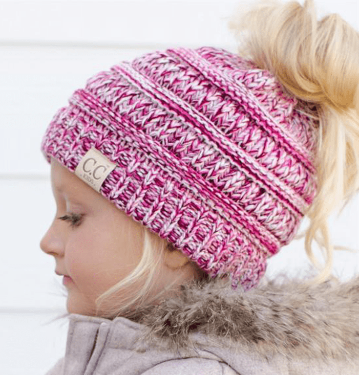 PonyCap® Kids Beanie – Cozy Ponytail Knit Hat