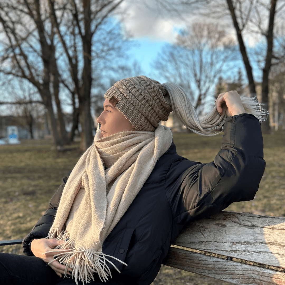 PonyCap® Beanie – Minimal Ponytail Knit Hat