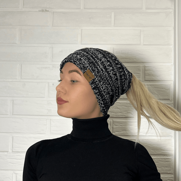PonyCap® Beanie – Minimal Ponytail Knit Hat